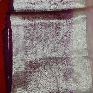 Organza Fabric Levendar Saree