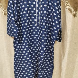 Navy Blue Printed Kurti (Women's)