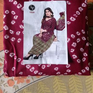 Creape Kurta & Churidar Material Printed