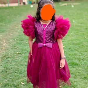 Purple Colour Party Wear Frock