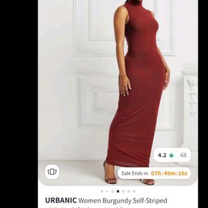 Urbanic High Neck Maxi Dress( With Org Pouch)