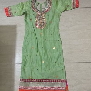 Designer Gota Patti Kurta Set With Duppata