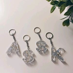 Silver Alphabet Keychain 🤍