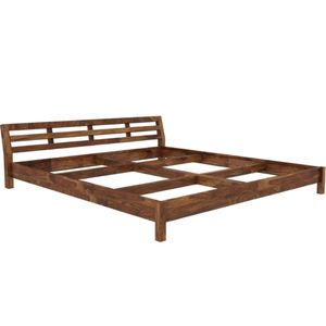 Sheesham Solid Wood King Size Bed Walnut Color DIY