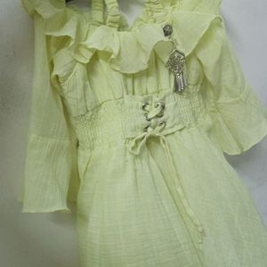 Baby Girl One Piece Lime Yellow Colour