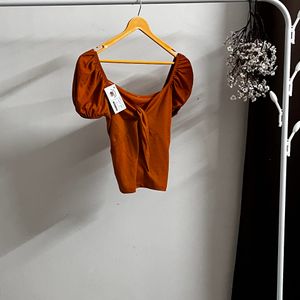 New Orange Knot Top