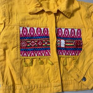 Beautiful Yellow Colour Denim Jacket