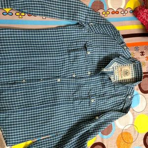 Blue Checked Shirt Casual Wear For Men