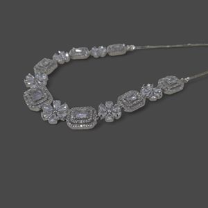 American Diamond Silver Polish Necklace