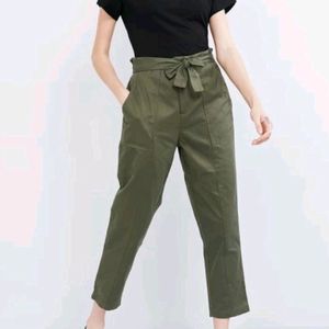 Max Women Olive Cotton Pant | Waist 26 | Hip 30