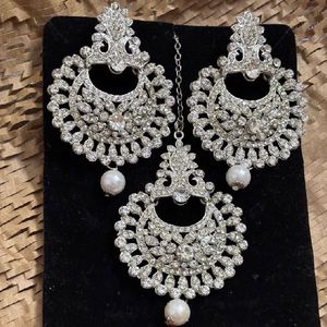 Beautiful Mangtika And Earring Set💜#jewellery