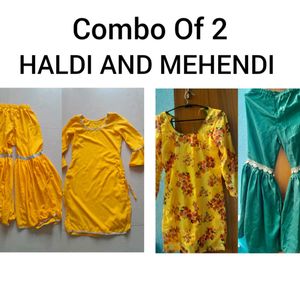 Haldi And Mehendi Sharara Suit