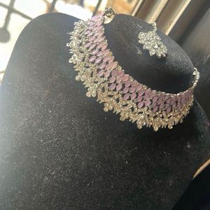 Purple Diamond Necklace Set