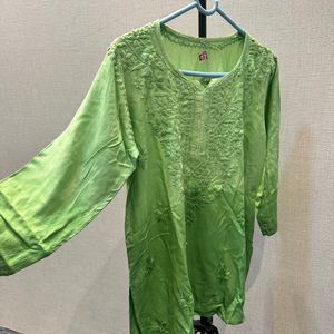 Green Ombre Chikan Kurti