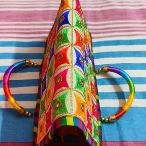 Brand New Rajasthani Stich Mirron Work Clutch