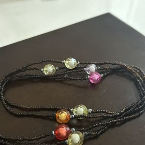 Long Necklace With Multicoloured Beads