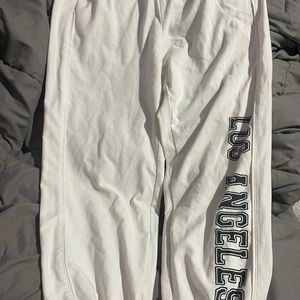 Zara Los Angeles White Jogger Pants