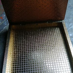 Jewellery Storage Gold Box With Wooden Made