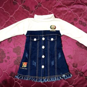 👗Soft Denim Frock For Babies👗