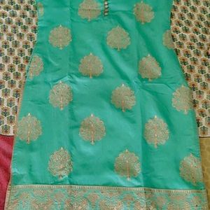 Beautiful Sea Green Kurta W/ Golden Hand Embroider