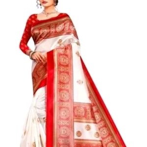 Red And White Saree