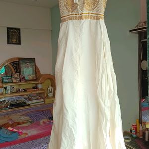 Stitched Sleevless Gown