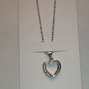 Heart Shaped Hollow Pendant With Chain