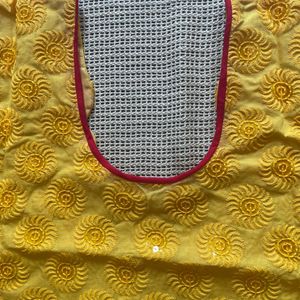 Embroidered Golden Yellow Kurta