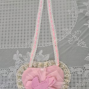 Baby Pink lacy frilly heart shaped  SLING