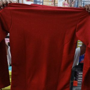 Full Sleeve Red Color T Shirt For Men Women