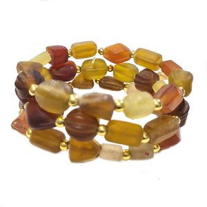 3Pcs Set Matt Finish Brown stretchable bracelets