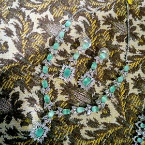 30 RS OFF :AMERICAN DIAMOND MINT GREEN SET