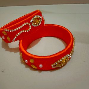 Orange 🍊 Colour Thread Bangles