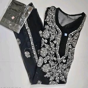 Black Chikankari Kurti