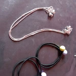 Brass Anklet with two rubber band