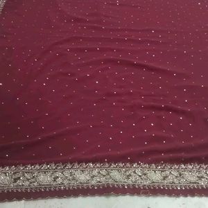 Maroon Colour Zardozi Saree ✨🔥