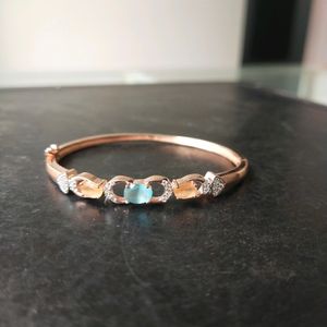 925 Silver Solitary Rose Gold Bangle/Bracelet 1Pec