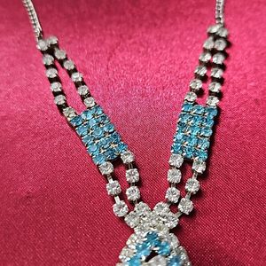 White and Sky Blue Jewellery Set