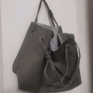 Brand New Grey Satchel Shoulder bag Wallet Combo