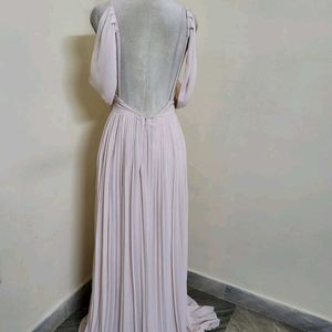 Pleated Chiffon Gown