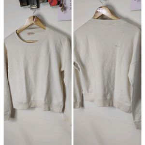 Dressberry Beige Solid Sweatshirt