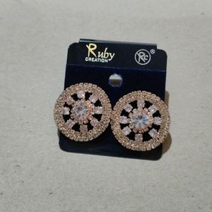 Ad Stone Rose Gold Earrings