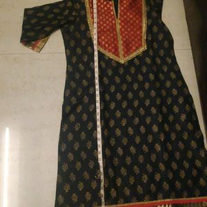 Black kurti with red legging