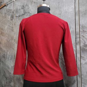 Red Long Sleeve Top