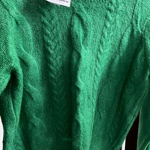 Green Crop Sweater