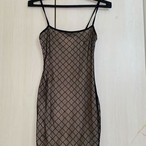 Slim Fit Mesh Mini One Piece Dress