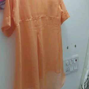 Orange Top  Shrug High Low