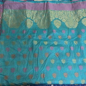 Art Silk Golden Thread Work Saree