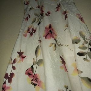 off-white floral designed frock