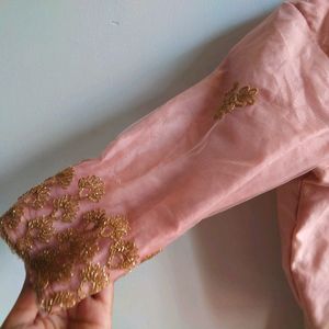 Soft Peach And Gold Lehenga